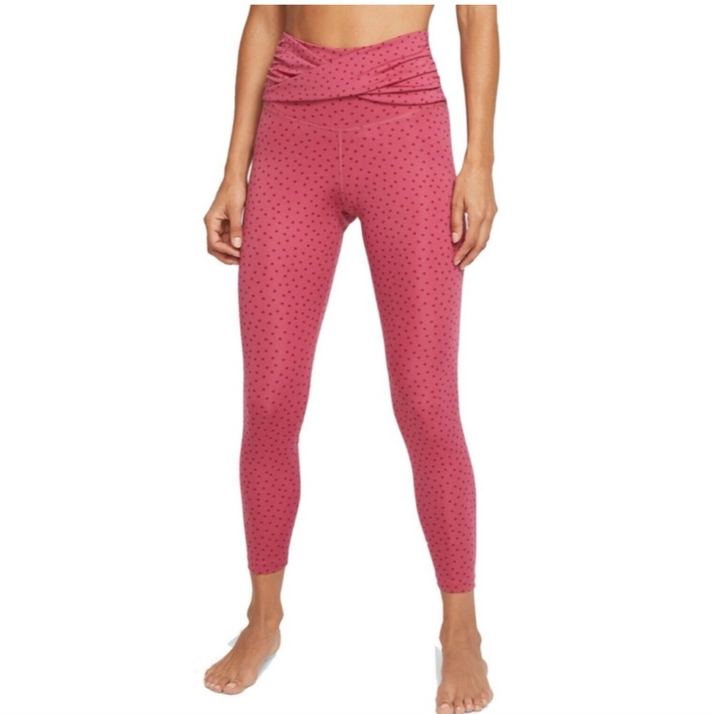 Nike Women's Yoga Pink Patterned Leggings Size Small